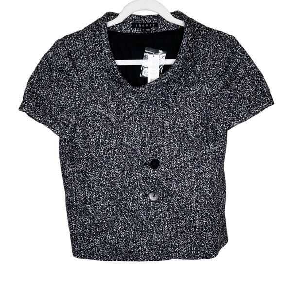 Theory Jackets & Blazers - Theory NWT Rarias Tweedy Short Sleeve Blazer in Uniform Dot Size 12 NWT